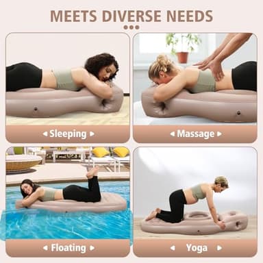 Toggloo Inflatable Full Body Pregnancy Pillow, Full Body Maternity Airbed with Belly Hole for Comfort – Best Prone Sleeping Support for Pregnant Women, Includes Electric Air Pump, Gray - Image 5