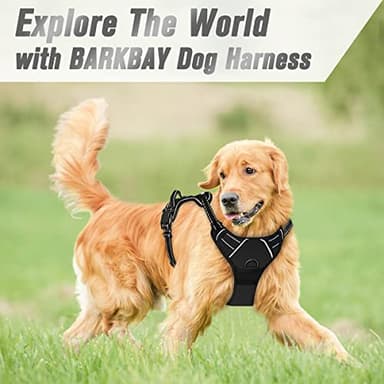 BARKBAY No Pull Dog Harness Front Clip Heavy Duty Reflective Easy Control Handle for Large Dog Walking(Black,M) - Image 7