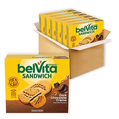 belVita Breakfast Bar Biscuit Sandwiches, Dark Chocolate Creme, 30 Total Packs, 6 Boxes (2 Biscuits Per Pack) - Image 1
