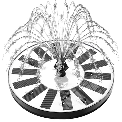 GAIZERL Solar Fountain Bird Bath Fountains Pump Upgraded 100% Glass Panel, Solar Powered Water Fountain with 8 Nozzle & 4 Fixer for Garden, Pond, Pool, Patio, Outdoor - No Battery Needed - Image 1