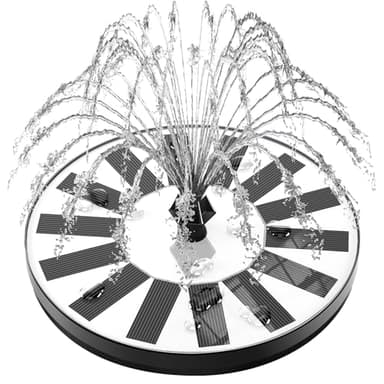 GAIZERL Solar Fountain Bird Bath Fountains Pump Upgraded 100% Glass Panel, Solar Powered Water Fountain with 8 Nozzle & 4 Fixer for Garden, Pond, Pool, Patio, Outdoor - No Battery Needed - Image 1