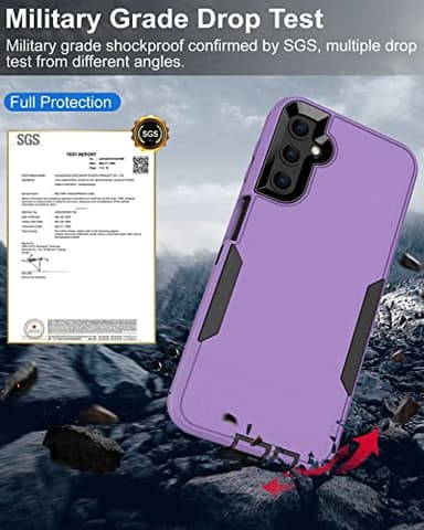 Dahkoiz for Samsung Galaxy A14 5G Case, with Tempered Glass Screen Protector and Dust-Proof Port Cover, Full Body Protection Rubber Cover Phone Case for Samsung Galaxy A14 5G, Black/Purple - Image 8