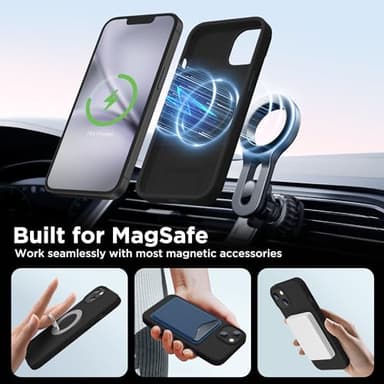 GolbinBox Magnetic for iPhone 15 Case, Compatible with MagSafe, [Soft Anti-Scratch Microfiber Lining], Slim Liquid Silicone Shockproof Protective Phone Case for iPhone 15 6.1 inch, Black - Image 4