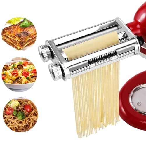 FavorKit Pasta Maker Attachment for KitchenAid Mixers,3 in 1 Set Included Pasta Sheet Roller, Spaghetti and Fettuccine Cutter Accessories - Image 1