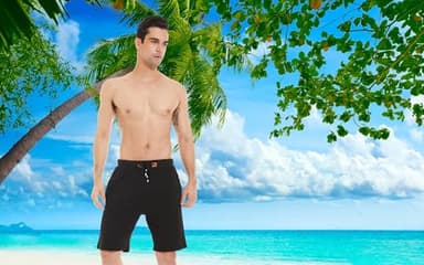 QPNGRP Mens Shorts Casual Drawstring Zipper Pockets Elastic Waist Black 38 - Image 4