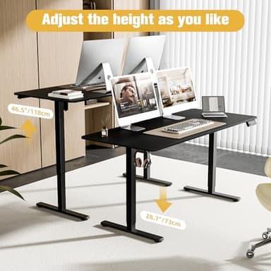 ERGOMAKER 63" Electric Standing Desk, Adjustable Height, Sit Stand Up Desk for Home Office & Computer Workstations, Memory Controller, Black - Image 4