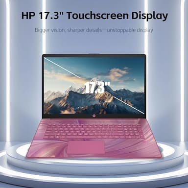 HP 17 Laptop, 17.3'' Touchscreen Display, Intel Quad-Core N200 Processor, 16GB RAM, 1TB SSD+128GB SSD, Webcam, Number Keypad, Windows 11 Home, Fatcayes Accessory, Sunkissed Plum (Renewed) - Image 3
