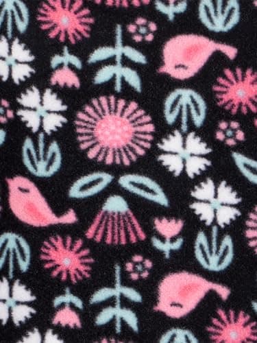 Simple Joys by Carter's Baby Girls' 3-Pack Loose Fit Flame Resistant Fleece Footed Pajamas, Black Floral/Pink Panda/White Hearts, 24 Months - Image 4