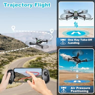 Oddire Mini Drone with Camera - 1080P Foldable Drone with Stable Hover, Gravity Control, Trajectory Flight,One Key Take Off/Land, 3D Flip, Drones for Adults with 2 Batteries, Carrying Case, Propellers - Image 4