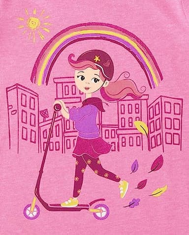The Children's Place Baby-Girls And Toddler Girls Short Sleeve Graphic T-shirt Pink Scooter 3T - Image 2
