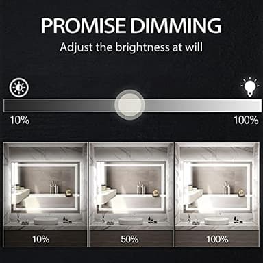 32x24 inch Wall Mounted LED Bathroom Mirror with 3000K-6000K Dimmable, Anti-Fog, Lighted Bathroom Mirror with Smart Touch Button, Memory Function(Horizontal/Vertical - Image 5
