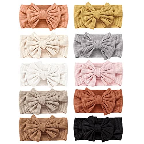 Niceye Baby Girls Headbands with Bows Handmade Hair Accessories Stretchy Hairbands for Newborn Infant Toddler - Image 1
