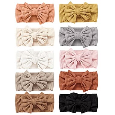 Niceye Baby Girls Headbands with Bows Handmade Hair Accessories Stretchy Hairbands for Newborn Infant Toddler - Image 1