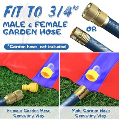 30Ft Slip Water Slide with 2 Bodyboards, Extra Long Slip and Slide Heavy Duty Double Lane for Adults and Kids, Summer Outdoor Water Toys Outside Play Backyard Games with Sprinkler - Image 7