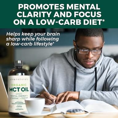 Viva Naturals Organic MCT Oil 32 fl oz - Best MCT Oil Organic for Coffee, MCT Coconut Oil Supports Energy & Mental Clarity, USDA Organic, Non-GMO, Paleo & Keto Certified, MCT Wellness - Image 6