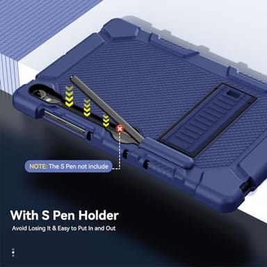 Cantis Case for Samsung Galaxy Tab S10 FE/ S9 FE 5G 10.9 Inch/Galaxy Tab S9 11 Inch 2023, Heavy Duty Shockproof Tablet Case Support S Pen, Navy Blue - Image 5