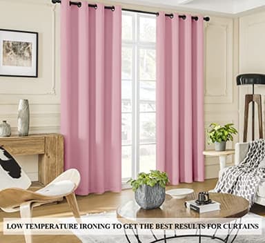 Rutterllow 100% Blackout Curtains, 84 Inches Long Full Blackout Drapes for Bedroom/Kids Room, Thermal Insulated Living Room Window Treatment Drapes (Set of 2 Panels, Pink, 52 x 84 inch) - Image 3