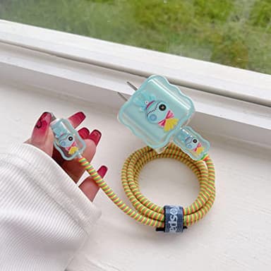 Cute DIY Cable Protector, Compatible for iPhone 20W USB-C Power Adapter and Lightning Cable - Image 5