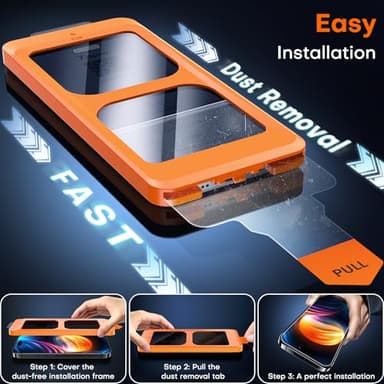 TOCOL for iPhone 16 Plus 15 Plus Privacy Screen Protector True 25°Anti Spy 9H+ Hardness Tempered Glass Full Coverage Screen Protector Easy Installation 2 Pack - Image 3