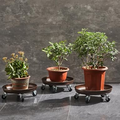 2 Pack 16" Heavy Duty Plant Dolly with Wheels, 320lbs Metal Rolling Plant Stand with Casters, Round Wheeled Planter Caddy Roller Base Carry Potted Tree Flower Pot for Indoor Outdoor Garden, Bronze - Image 6