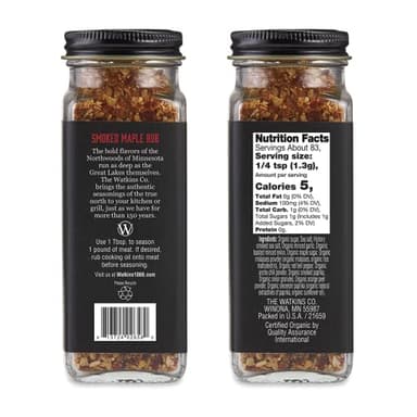 Watkins Organic Grilling Smoked Maple Rub, Non-GMO, Kosher, 3.8 Oz, 1-Pack - Image 2