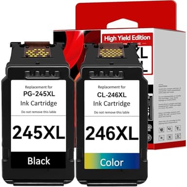 245XL 246XL Ink Cartridges Compatible for Canon 245XL 246XL Combo Pack Replacement for Canon Ink 245 246 Work with MX490 TS202 MG2522 TR4520 MX492 TR4500 TS302 TS3322 MG2500 TS3420 TR4522 Printer - Image 1