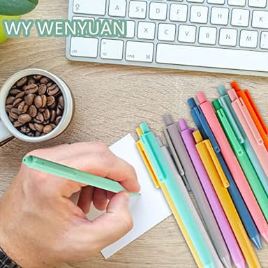 WY WENYUAN Cute Fine Point Smooth Writing Pen - Personalized Ballpoint Bulk, Flair Colorful, Black Ink 1.0 mm Journaling, Glitter Office Supplies for Women & Men, Note Taking - Image 3