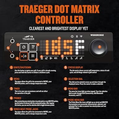 Traeger Grills Woodridge Electric Wood Pellet Grill and Smoker, Wi-Fi Temperature Control up to 500 Degrees, 860 Sq. In. Cooking Capacity, 6-in-1 for Outdoor Grilling, Smoking, and BBQ, TFB86MLH - Image 4