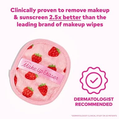 The Original MakeUp Eraser, 7-Day Set, Erase All Makeup With Just Water, Including Waterproof Mascara, Eyeliner, Foundation, Lipstick, Sunscreen, and More! Strawberry Fields, 7ct. - Image 2