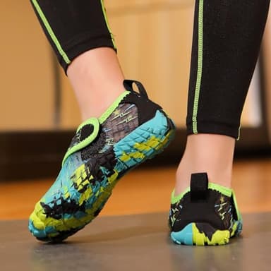 ANYUETE Water Shoes for Kids Boys Girls Aqua Socks Barefoot Beach Sports Swim Pool Outdoor Quick Dry Lightweight Green Little Big Kid 3 Big Kid - Image 3