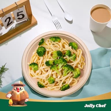 JOLLY CHEF Compostable Heavy Duty Plates 𝟭𝟬 𝗜𝗻𝗰𝗵 [𝟯𝟬𝟬 𝗣𝗮𝗰𝗸] Eco-Friendly Disposable Paper Plates Made of Bagasse Biodegradable Bulk for Party Dinner Sugarcane Fibers Round (Natural) - Image 9