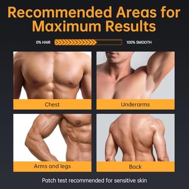 CKM Hair Removal Cream for Men, Depilatory Cream for Unwanted Male Hair, Painless Hair Removal Gel Suitable for All Skin Types, Made for Men, 3.38 FL OZ w/Spatula - Image 4