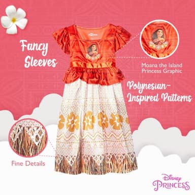 Disney Girls’ Little Princess Fantasy Gown, Moana Ocean Princess 3, 3T - Image 4