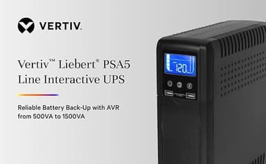 Vertiv Liebert PSA5 UPS - 1000VA/600W 120V Line Interactive AVR Tower UPS, 10 outlets, 2 USB Charging Ports, Battery Backup w/ Surge Protection, 3 year warranty, Energy Star Certified (PSA5-1000MT120) - Image 6