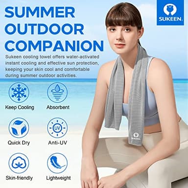 Sukeen [4 Pack] Cooling Towel (40"x12"),Ice Towel,Soft Breathable Chilly Towel,Microfiber Towel for Yoga,Sport,Running,Gym,Workout,Camping,Fitness,Workout & More Activities - Image 2