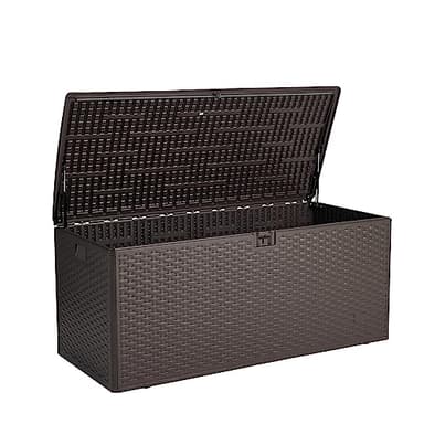 Amazon Basics Outdoor Patio Storage Box 150 Gallon Deck Box, Waterproof and Weather-resistant, Furniture Cushions Garden Tools, Brown - Image 4