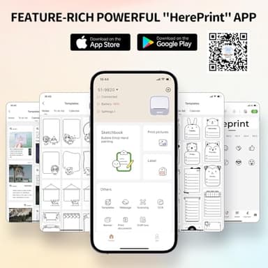 PRT Mini Sticker Printer, Portable Thermal Printer with 1 Roll Sticker Paper, Inkless Sticker Maker, Bluetooth Label Printer for Study Notes,Lists,Pictures,DIY Creations Small Printers for Home Use - Image 3