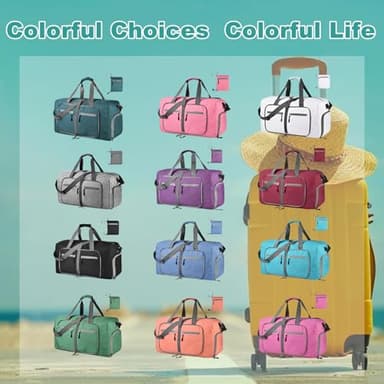 Dimayar 65L Travel Duffle Bag for Men Women - Foldable Duffel Bag with Shoes Compartment - Overnight Bags Waterproof & Tear Resistant(Orange) - Image 7