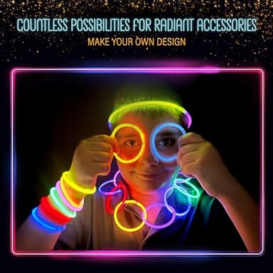 GemPrime 100 Pcs Glow Sticks Bulk Party Pack – 8” Glow in the Dark Party Supplies & Party Favors Pack for Glow Bracelets & Glow Necklaces – 100 Connectors for Christmas, Concerts & Birthdays - Image 5