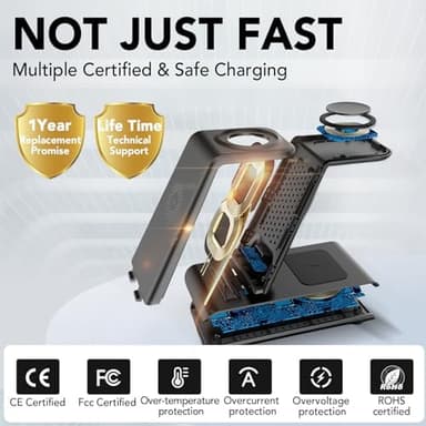 HATALKIN 3 in 1 Wireless Charging Station Compatible for Apple Products Multiple Devices Charger for Apple Watch Ultra 11 10 9 8 7 SE AirPods Pro iPhone 17 16 15 14 13 Pro Max/X/XS Fast Charger Stand - Image 7