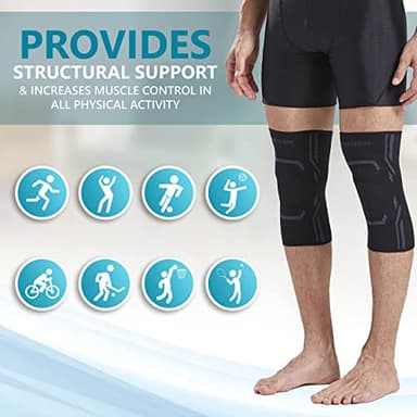 Knee Compression Sleeve for Men and Women (2 Pack), Knee Support Brace for Running and Work out (Medium) - Image 6