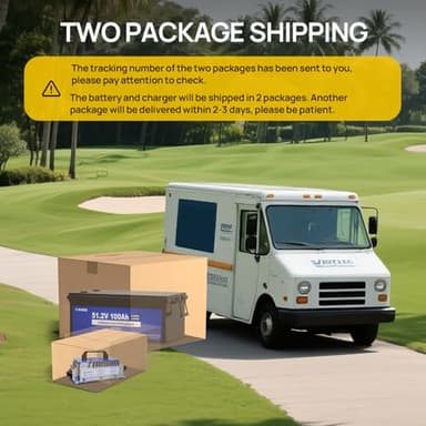 DC HOUSE 48V 100Ah Lithium Golf Cart Battery, Lifepo4 Battery with 48V 18A Lithium Batteries Charger, Built-in Smart 200A BMS, LCD Monitor & Mobile APP, Peak Current 700A (ABS Case) - Image 5