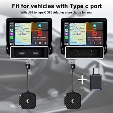 Wireless CarPlay Adapter for Apple iPhone，Wireless Carplay USB Dongle Converter Wired Carplay to Wireless, Support Online Update Plug and Play,Fit for Cars Built-in Wired CarPlay (Carbon) - Image 9