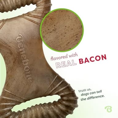 Benebone Dental Durable Dog Chew Toy for Aggressive Chewers, Real Bacon, Made in USA, Medium - Image 2