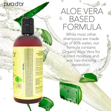 PURA D'OR Original Gold Label Anti-Thinning Shampoo Clinically Tested, Infused with Argan Oil, Biotin & Natural Ingredients, Sulfate Free, All Hair Types, Men and Women, 16 Fl Oz (Packaging may vary) - Image 6