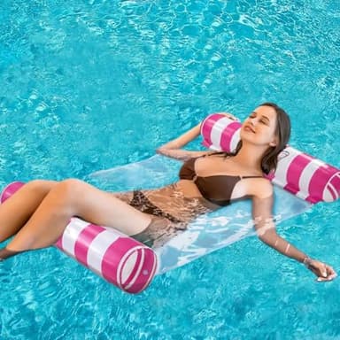 JUXIAO 5 Pack Upgrated XL Water Pool Floats, 4-in-1 (Hammock, Saddle, Lounge Chair, Drifter) Multi-Purpose Water Pool Float, Non-Stick PVC Material - Image 4