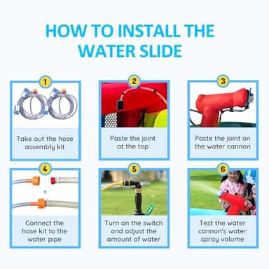 MIRUNAIR Inflatable Bounce House with Slides, Inflatable Water Slide for Kids Backyard, Bounce Water Prak with Air Blower, Splash Pool, Water Cannon, Climbing Wall, Outdoor Backyard Water Park - Image 6