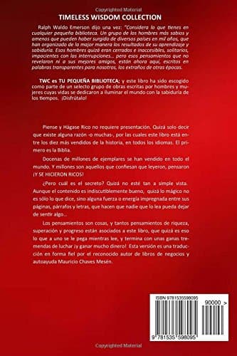 Piense y Hágase Rico.: Nueva Traducción, Basada En La Versión Original 1937. (Timeless Wisdom Collection) (Volume 56) (Spanish Edition) - Image 2