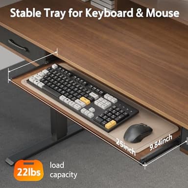 WALKINGDESK 63 Inches Electric Standing Desk with Keyboard Tray, Height Adjustable Sit to Stand Table with 2 Drawers, Ergonomic Home Office Desk with Storage Shelf, Computer Table, Black Walnut - Image 4