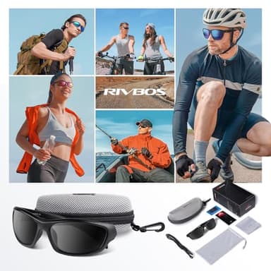 RIVBOS Polarized Sunglasses UV400 Protection for Men's and Women's Fishing, Cycling, and Outdoor Activities RB832-1 BlackGrey - Image 6